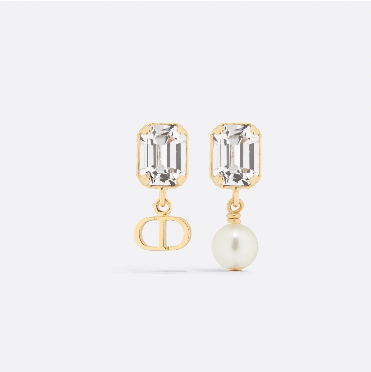 Petit CD Earrings silver tone crystal