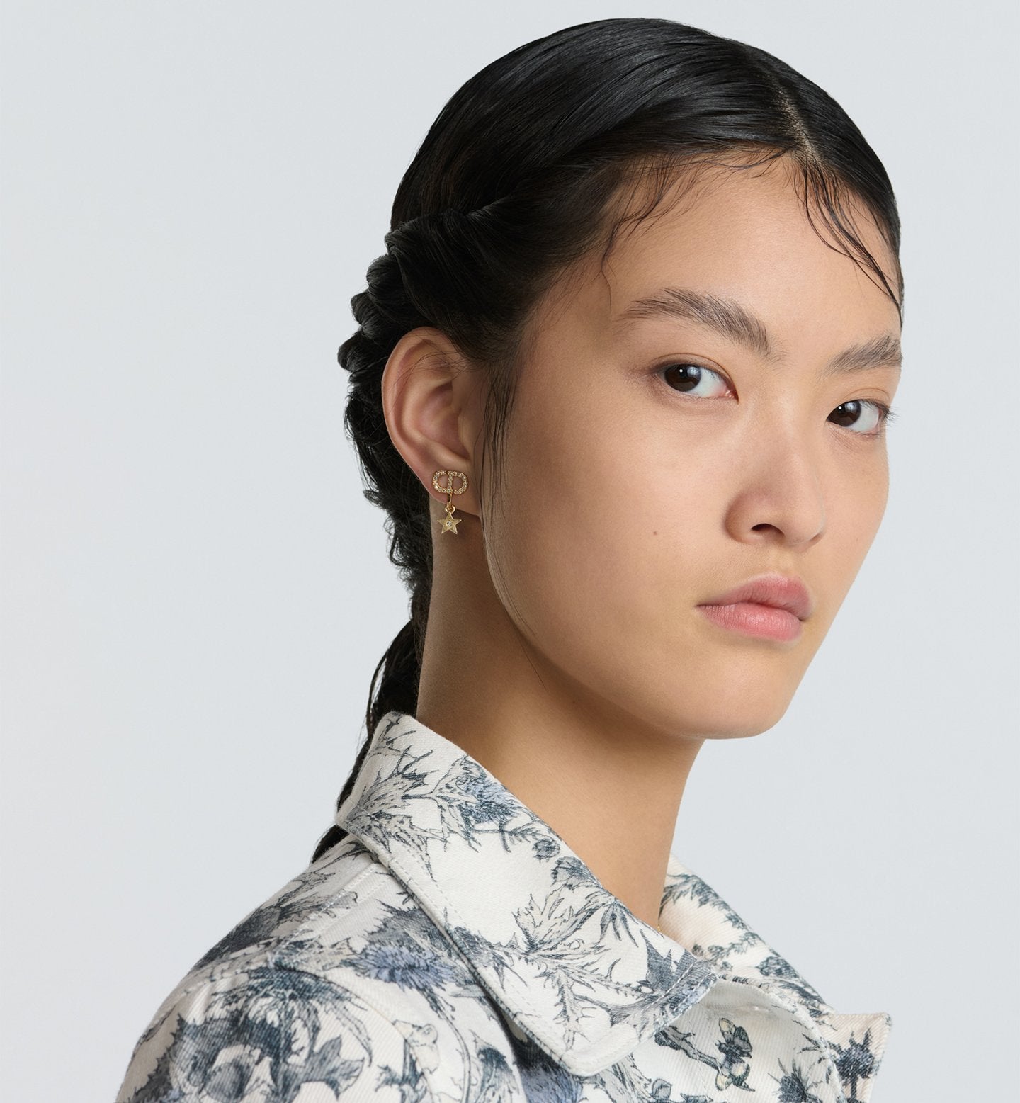 Petite CD pearl star earrings