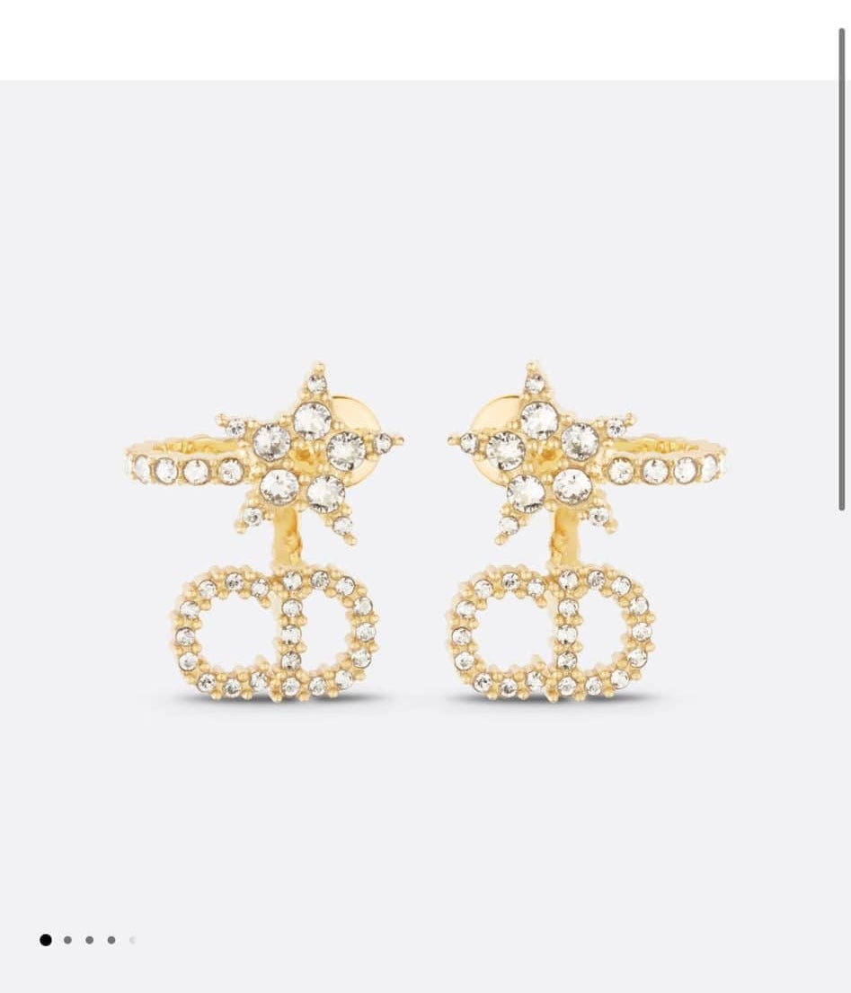 CD pearl gold vintage stud earrings