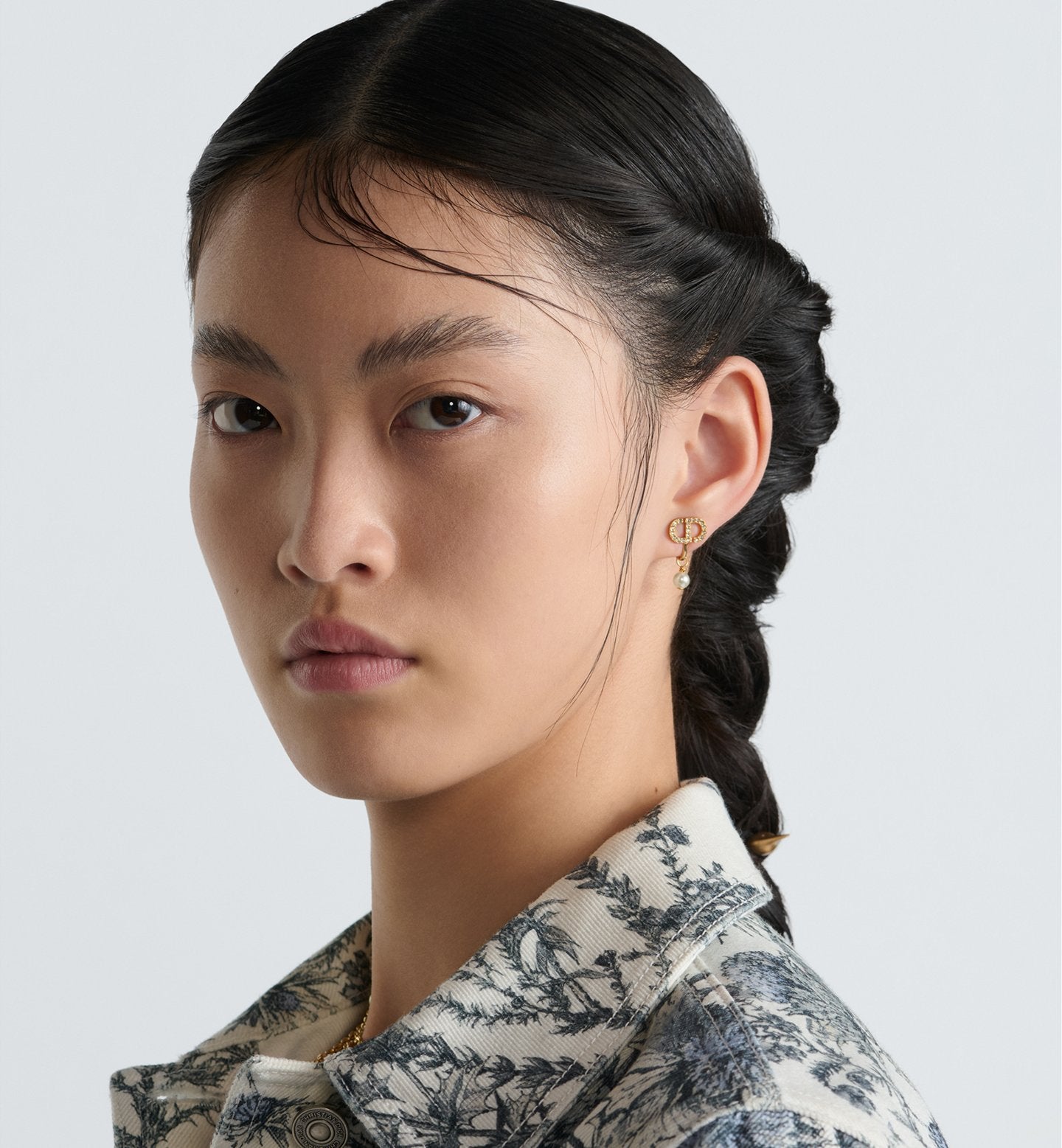 Petite CD pearl star earrings