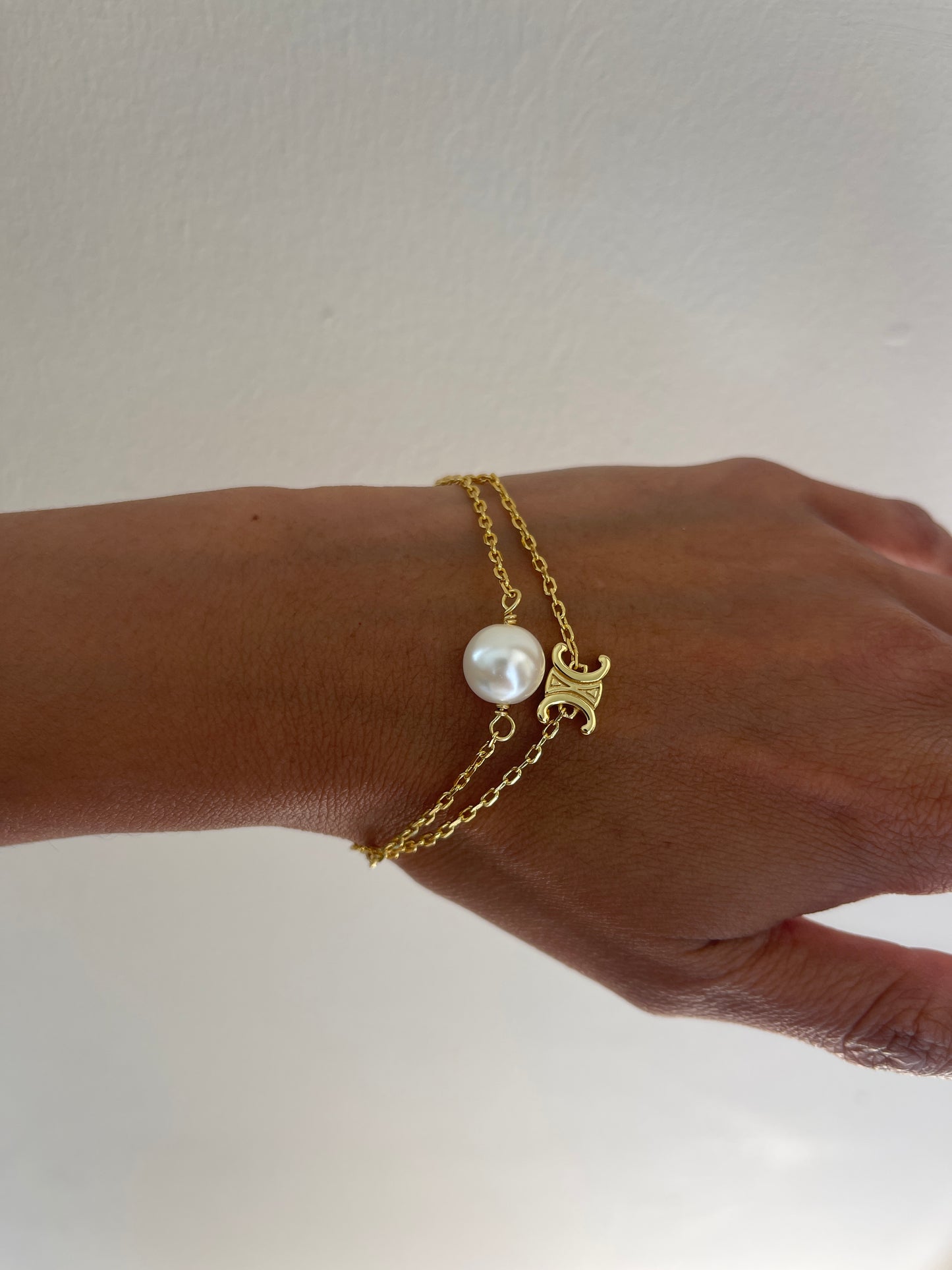 CE double layers pearl bracelet