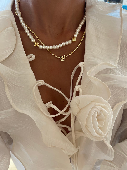 LV Pearls Fusion Necklace gold