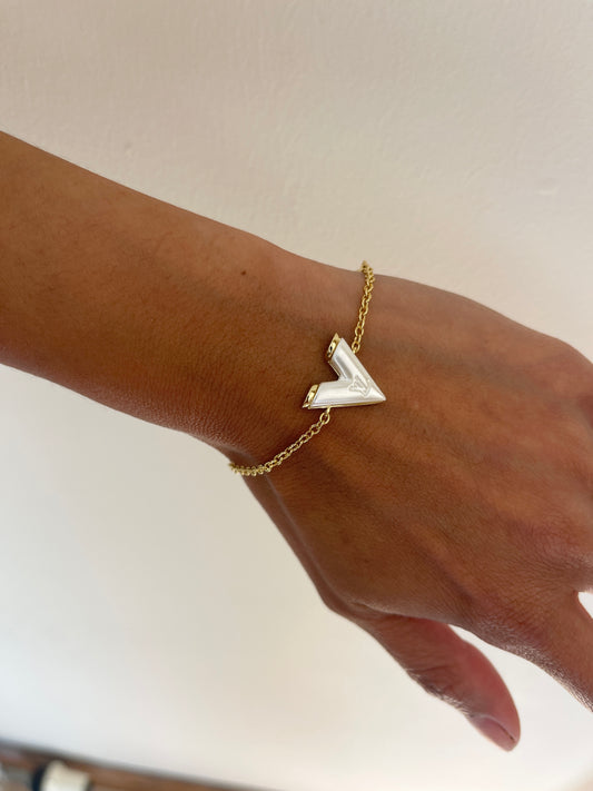 LV pearl logo bracelet