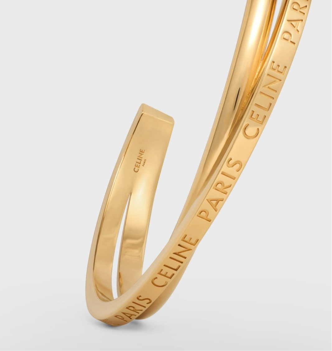 Celine Paris double thin cuff with gold finish