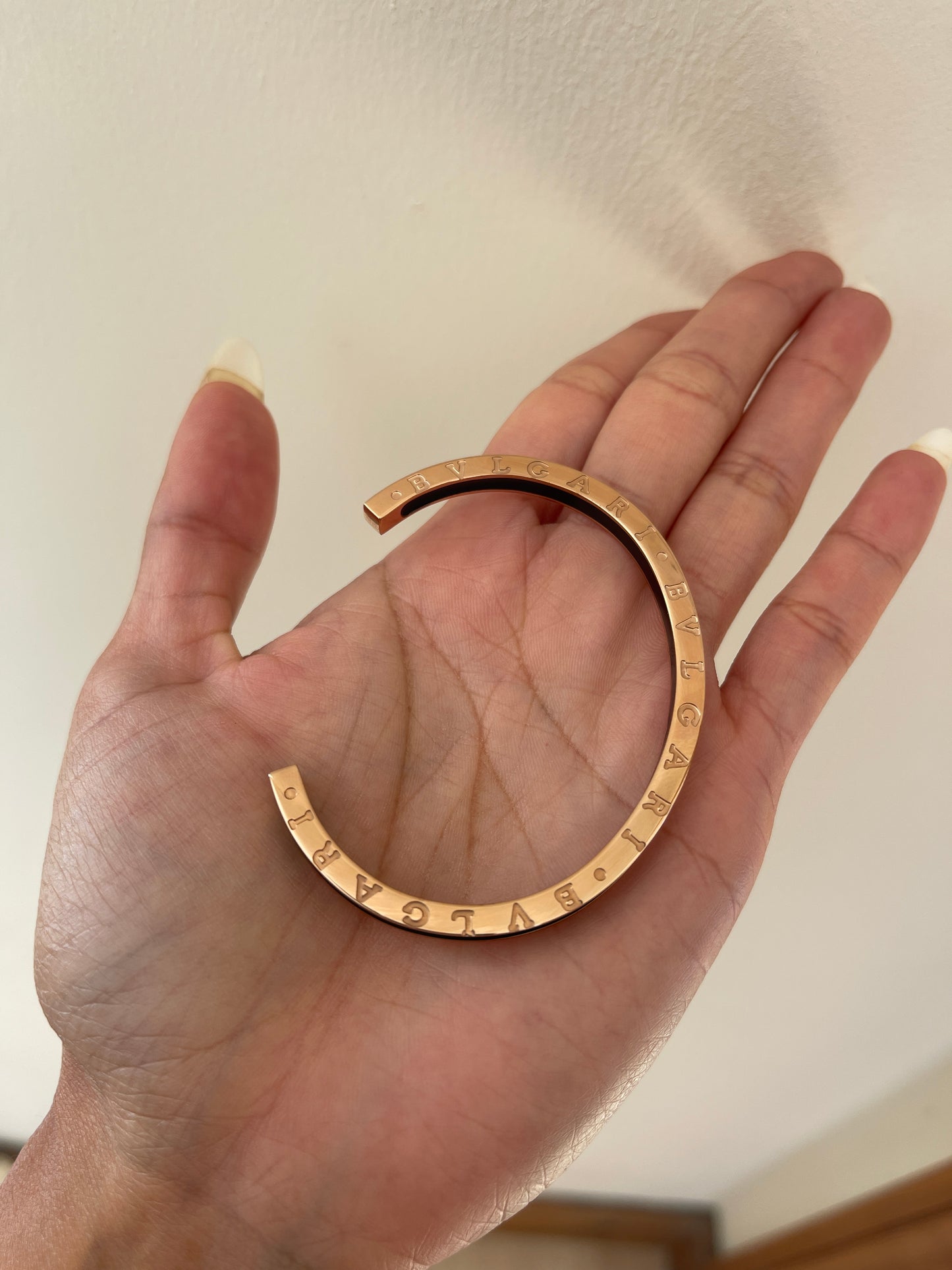 Bvlgari bangle in rose gold
