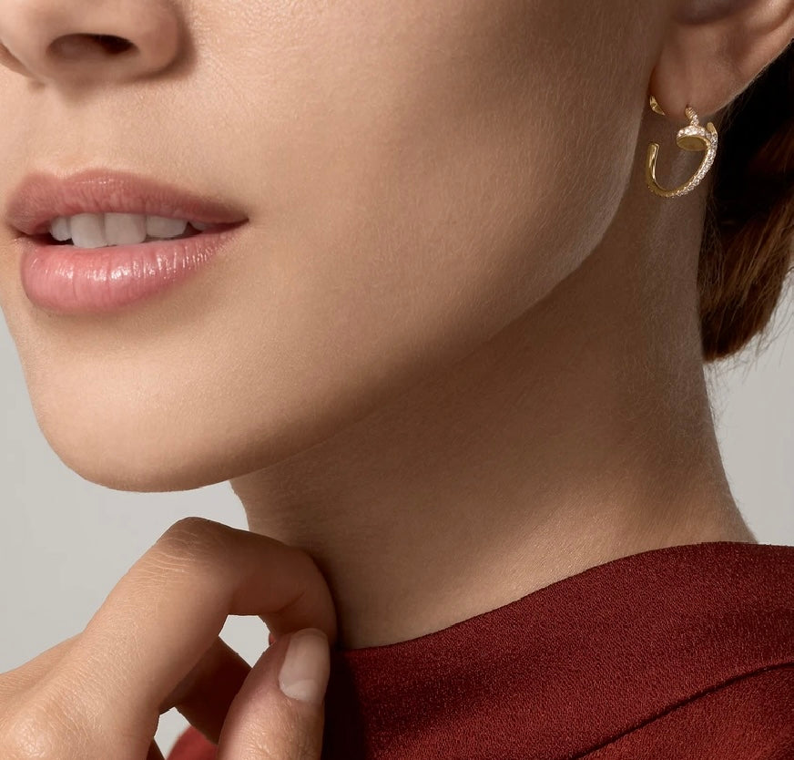 JUSTE UN CLOU HOOP EARRINGS, SMALL MODEL, PAVED