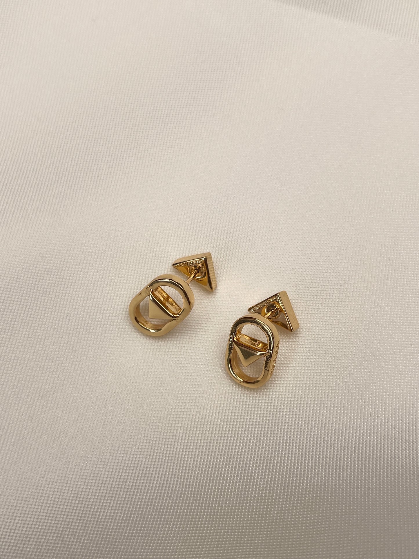 Prada metal gold earrings