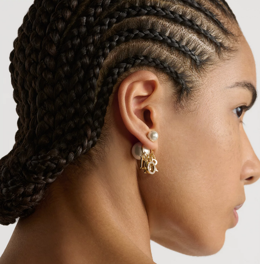 New CD drop earring in gold