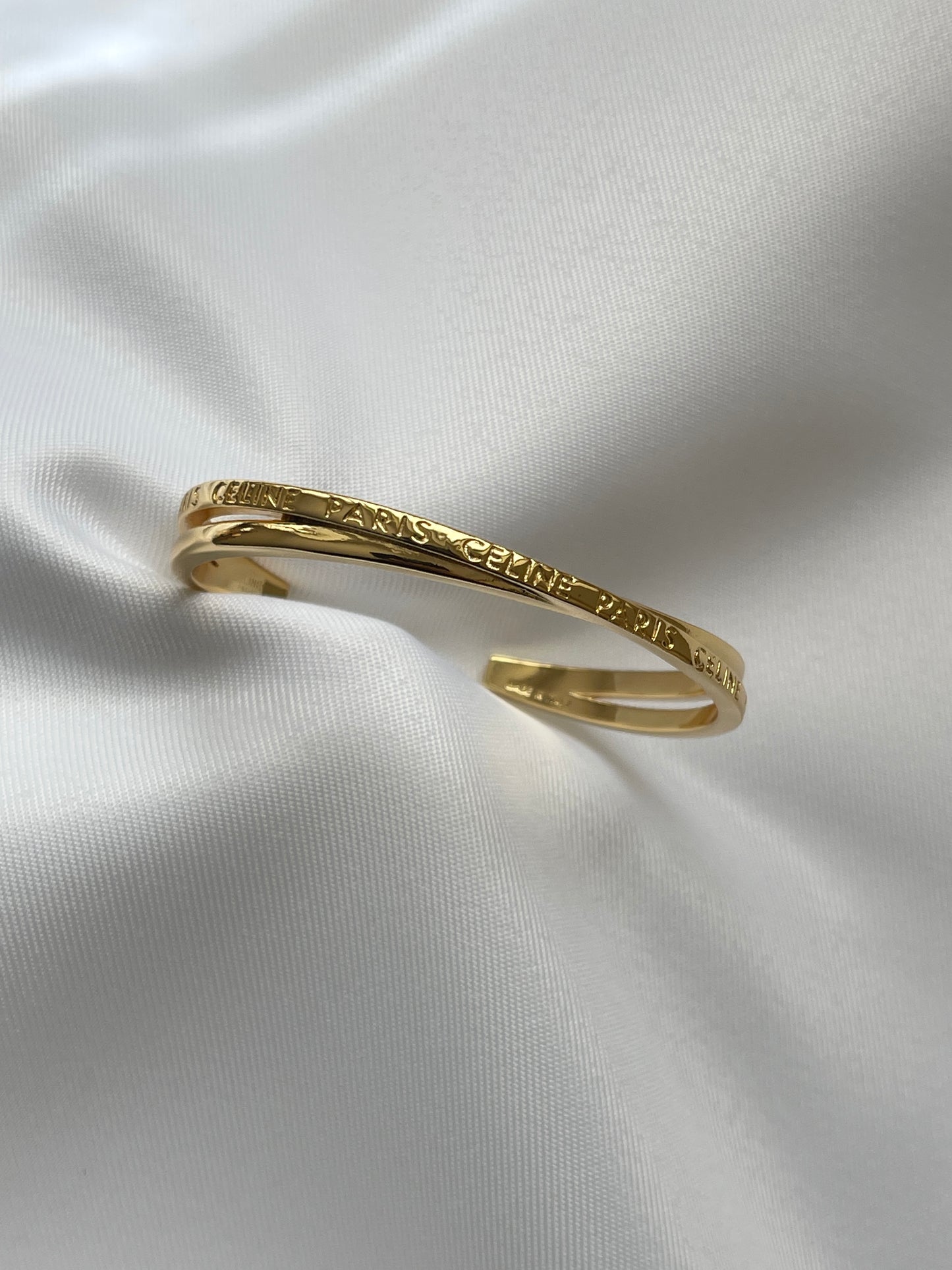 Celine Paris double thin cuff with gold finish