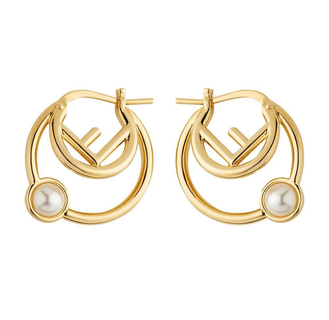 Fendi pearl small hoops