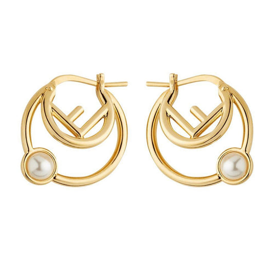 Fendi pearl small hoops