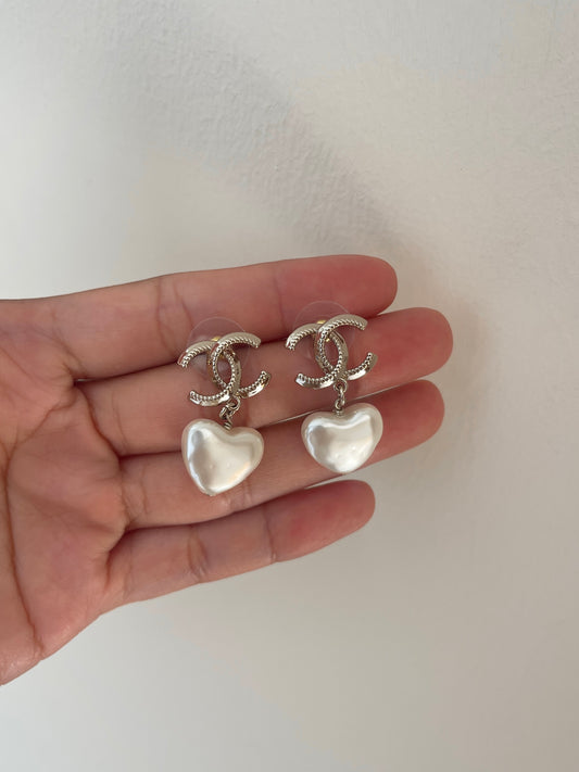 CC heart logo earrings