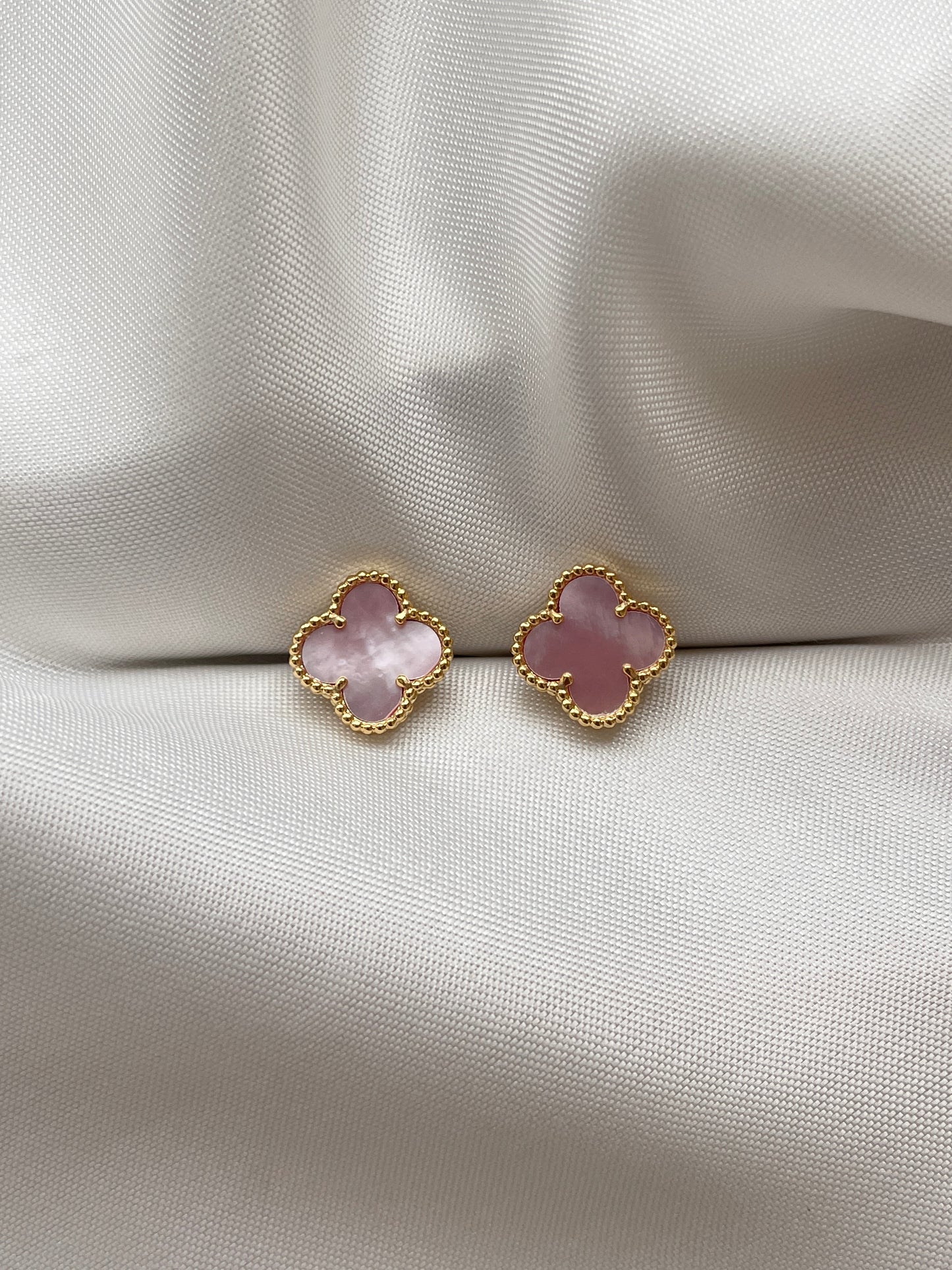 18K Yellow Gold plated Mother of Pearl stud earrings