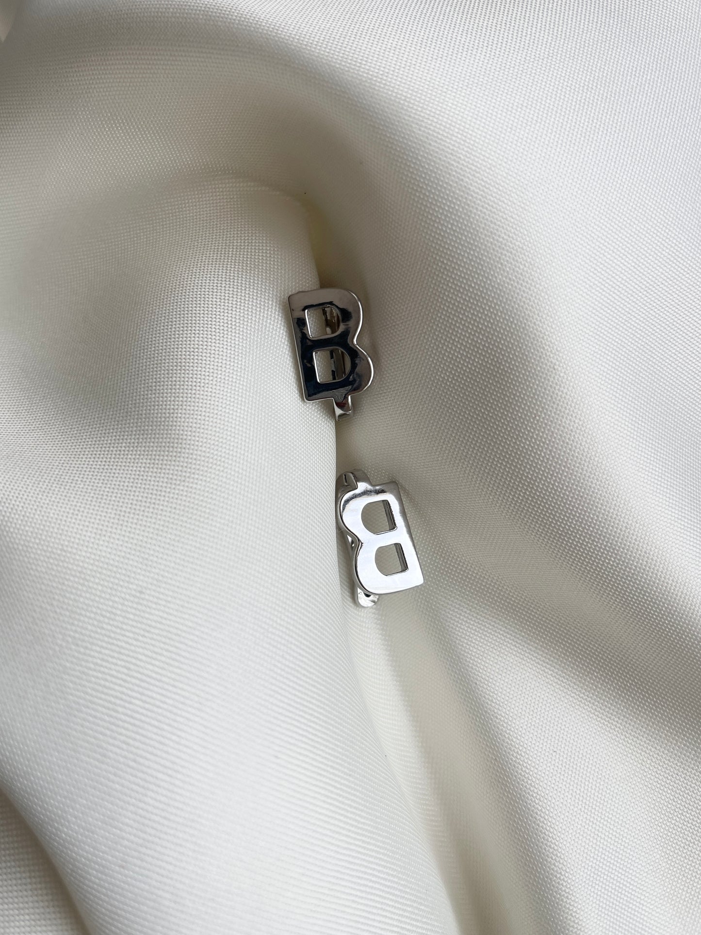 Balenciaga BB silver earrings